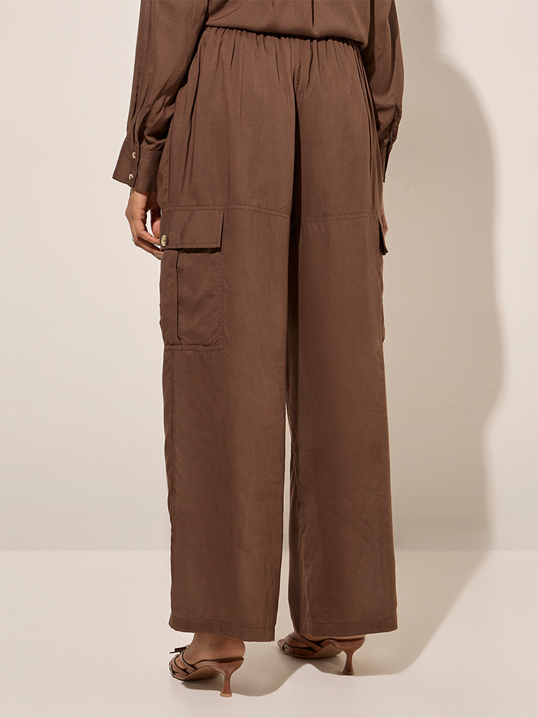 LOV Brown Cargo-Style Mid-Rise Pants - Image 4