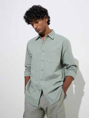 WES Casuals Sage Relaxed-Fit Cotton-Blend Shirt