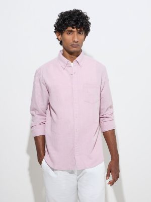 WES Casuals Pink Checks Design Relaxed-Fit Cotton Shirt