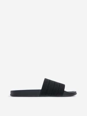 SOLEPLAY Black Perforated Striped Slides