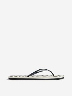 LUNA BLU Black Animal Print Flip-Flops