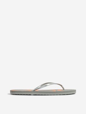 LUNA BLU Grey Abstract Design Flip-Flops