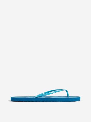 LUNA BLU Blue Text Patterned Flip-Flops