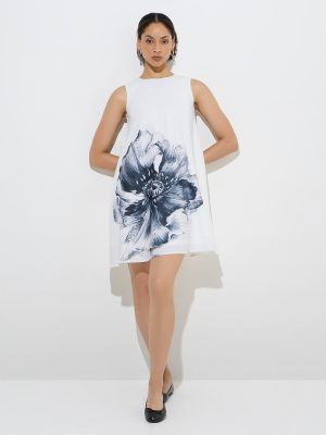 Wardrobe Off-White Floral Patterned A-Line Dress