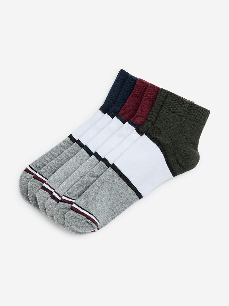 WES Lounge Multicolour Cotton-Blend Socks - Pack of 3 - Image 2