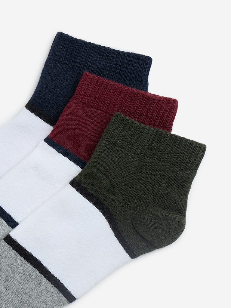 WES Lounge Multicolour Cotton-Blend Socks - Pack of 3 - Image 3