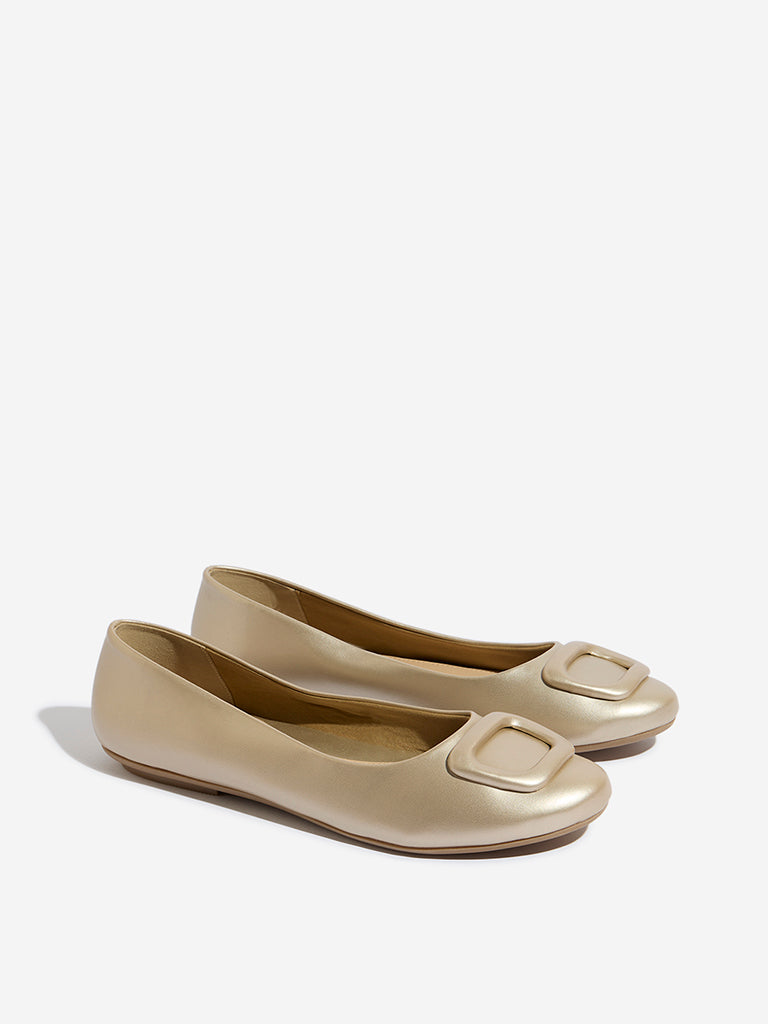 LUNA BLU Gold Buckle-Detailed Ballerina - Image 2