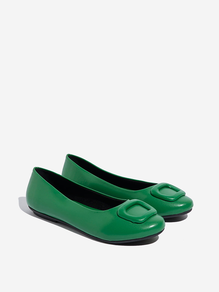 LUNA BLU Green Buckle-Detailed Ballerina - Image 2