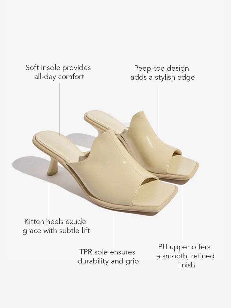 LUNA BLU Beige Kitten-Heel Sandals - Image 4