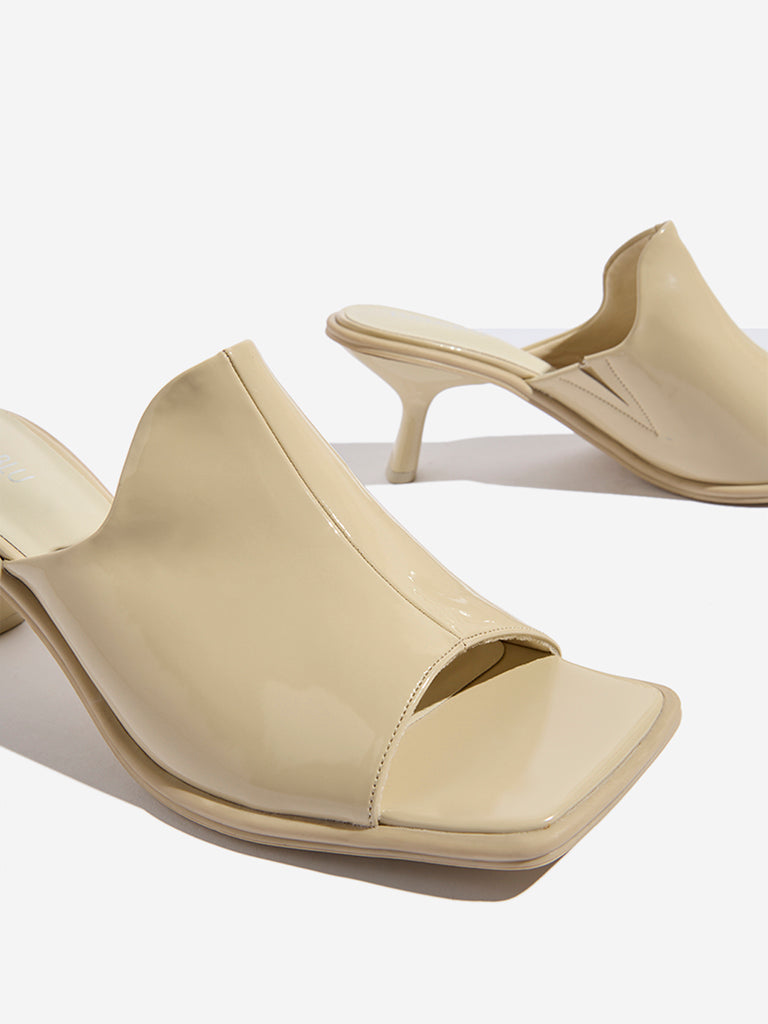 LUNA BLU Beige Kitten-Heel Sandals - Image 3