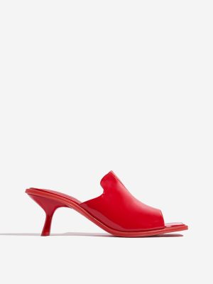 LUNA BLU Red Kitten-Heel Sandals