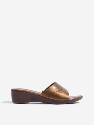 LUNA BLU Brown Peep Toe Heel Sandals