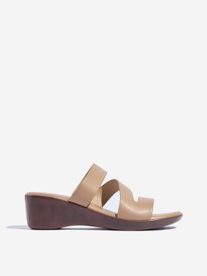 LUNA BLU Beige Multi-Strap Comfort Sandals