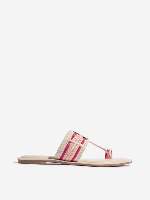 LUNA BLU Pink Braided Kolhapuri Sandals