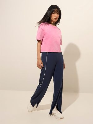 Studiofit Navy High-Rise Track Pants