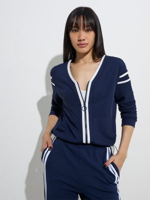 Studiofit Navy Striped Jacket