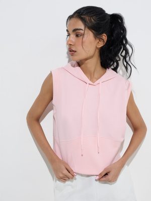 Studiofit Pink Solid Hoodie
