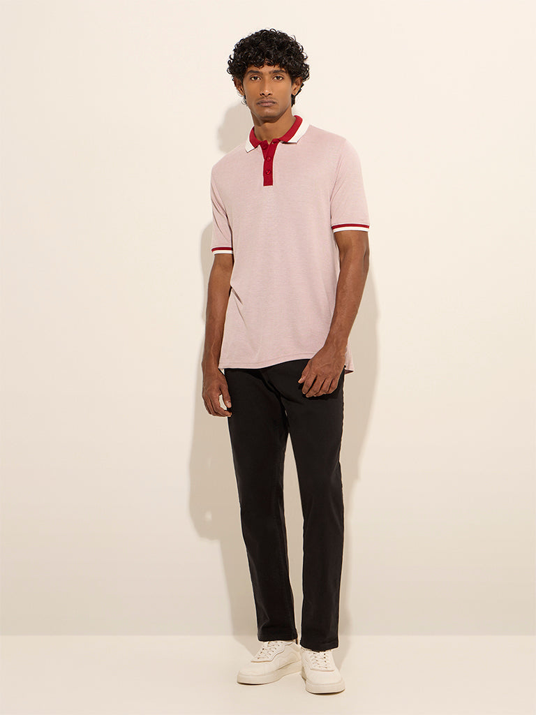 WES Casuals Red Relaxed-Fit Polo T-Shirt - Image 4