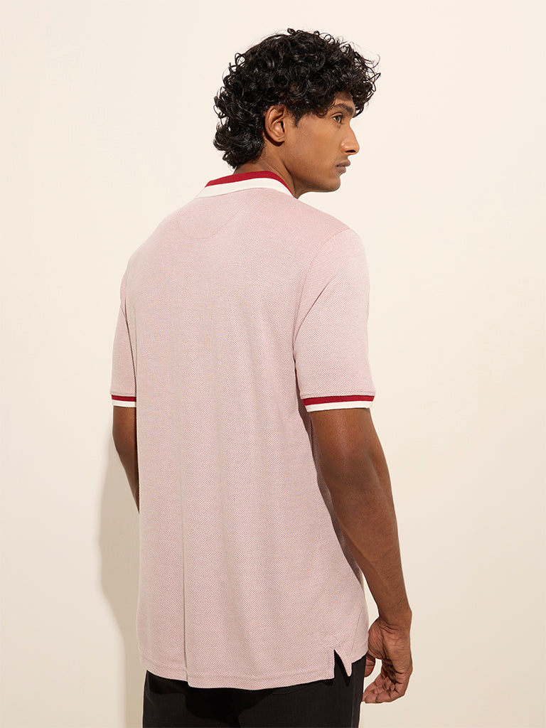 WES Casuals Red Relaxed-Fit Polo T-Shirt - Image 5