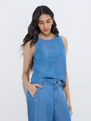 LOV Blue Denim Top