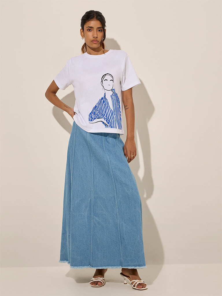 LOV Off-White Printed Cotton T-Shirt - Image 4