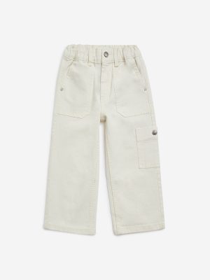 HOP Kids Off-White Straight-Fit High-Rise Jeans