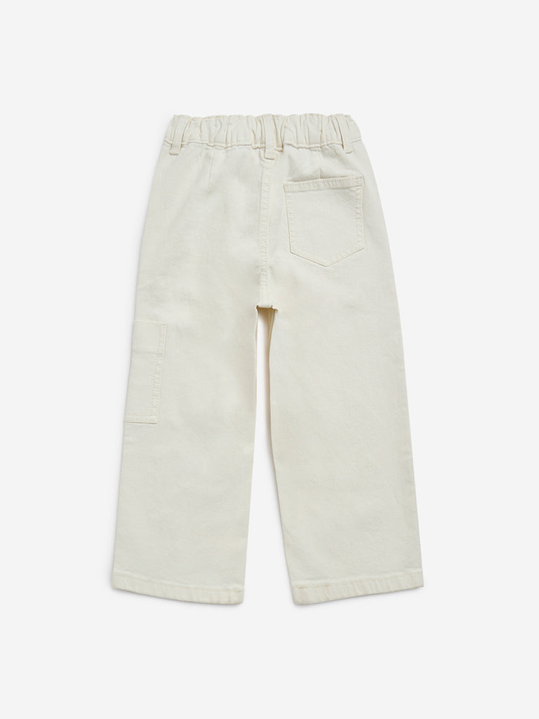 HOP Kids Off-White Straight-Fit High-Rise Jeans - Image 2