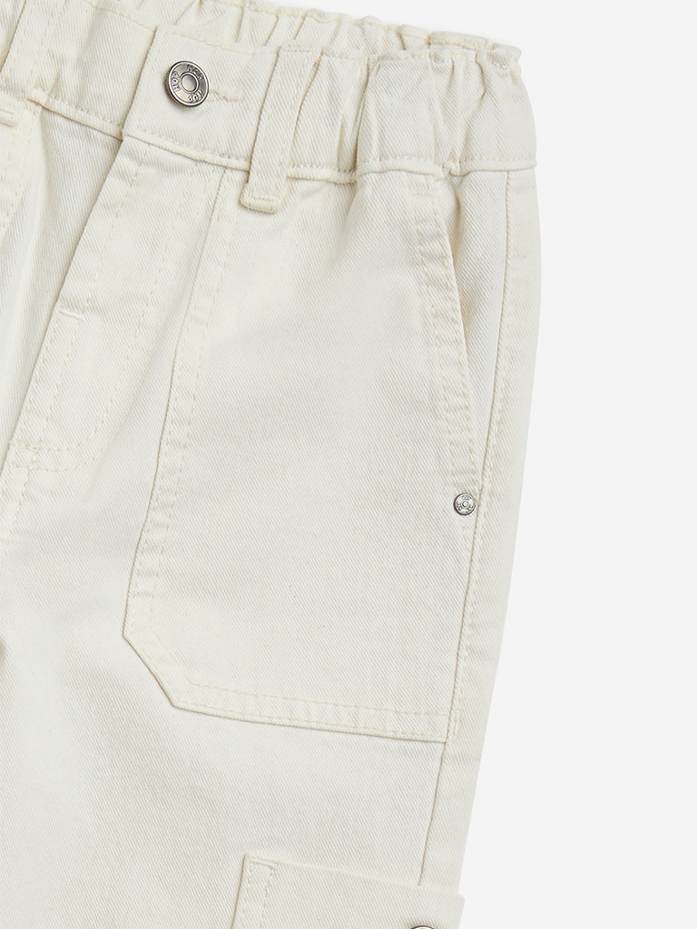 HOP Kids Off-White Straight-Fit High-Rise Jeans - Image 3