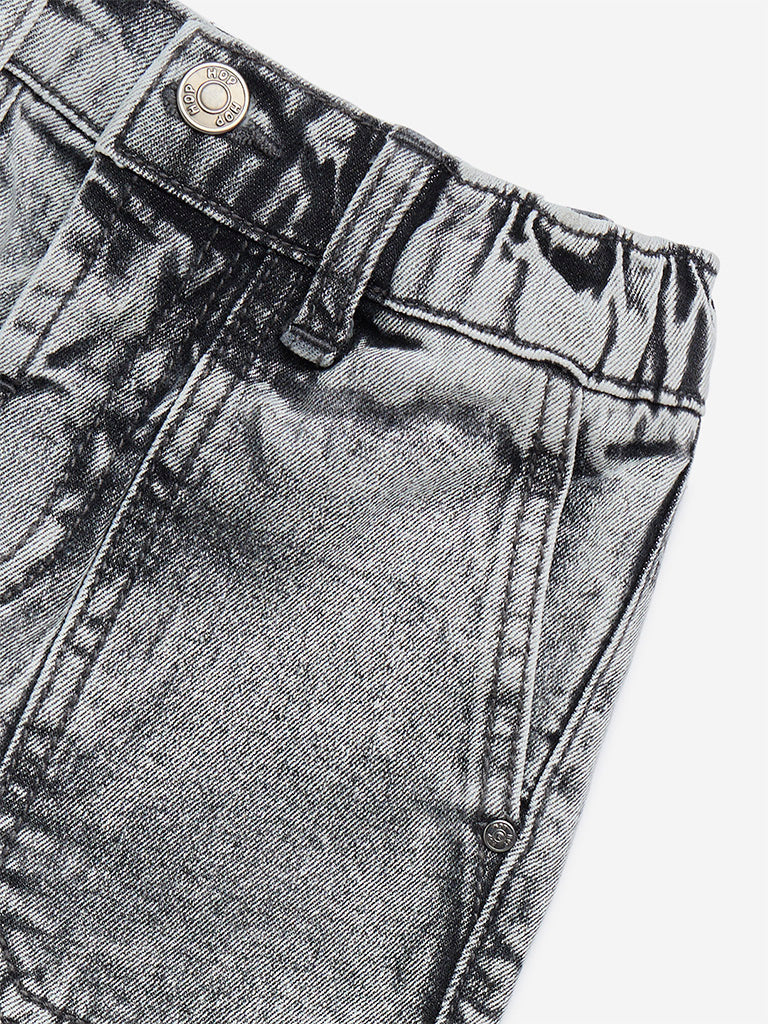 HOP Kids Charcoal Faded Straight-Fit Mid-Rise Jeans - Image 3