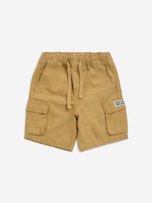 HOP Kids Mustard Mid-Rise Cotton Shorts