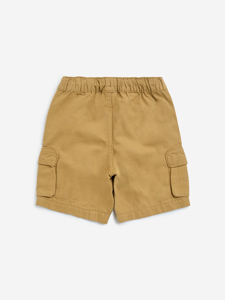 HOP Kids Mustard Mid-Rise Cotton Shorts - Image 2