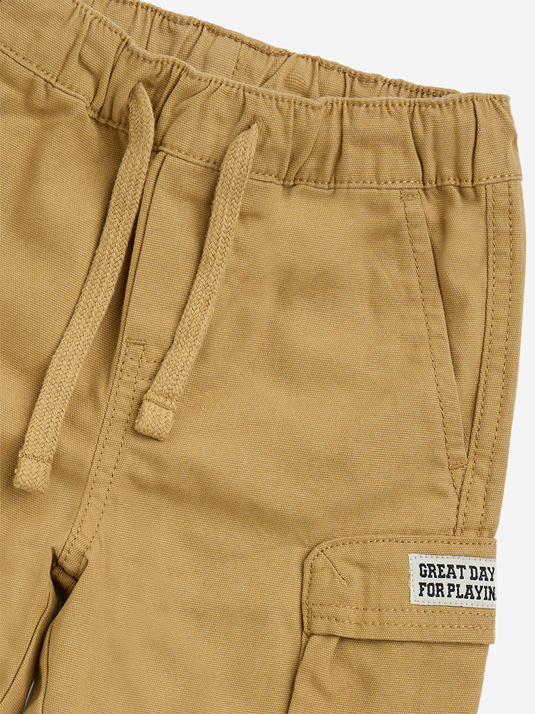 HOP Kids Mustard Mid-Rise Cotton Shorts - Image 3