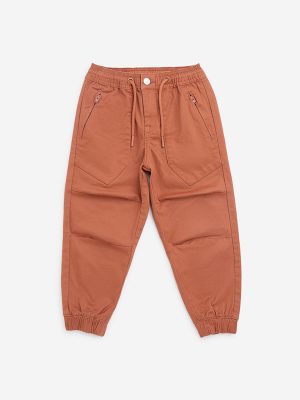 HOP Baby Brown Mid-Rise Cotton-Blend Joggers