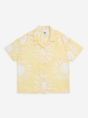 Y&F Kids Yellow Printed Blend Shirt