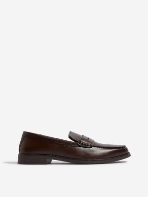 SOLEPLAY Dark Brown Formal Penny Loafers