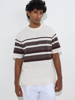 WES Lounge Off-White Relaxed-Fit Cotton-Blend T-Shirt