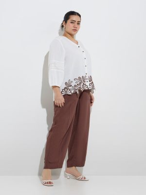 Gia Brown High-Rise Trousers