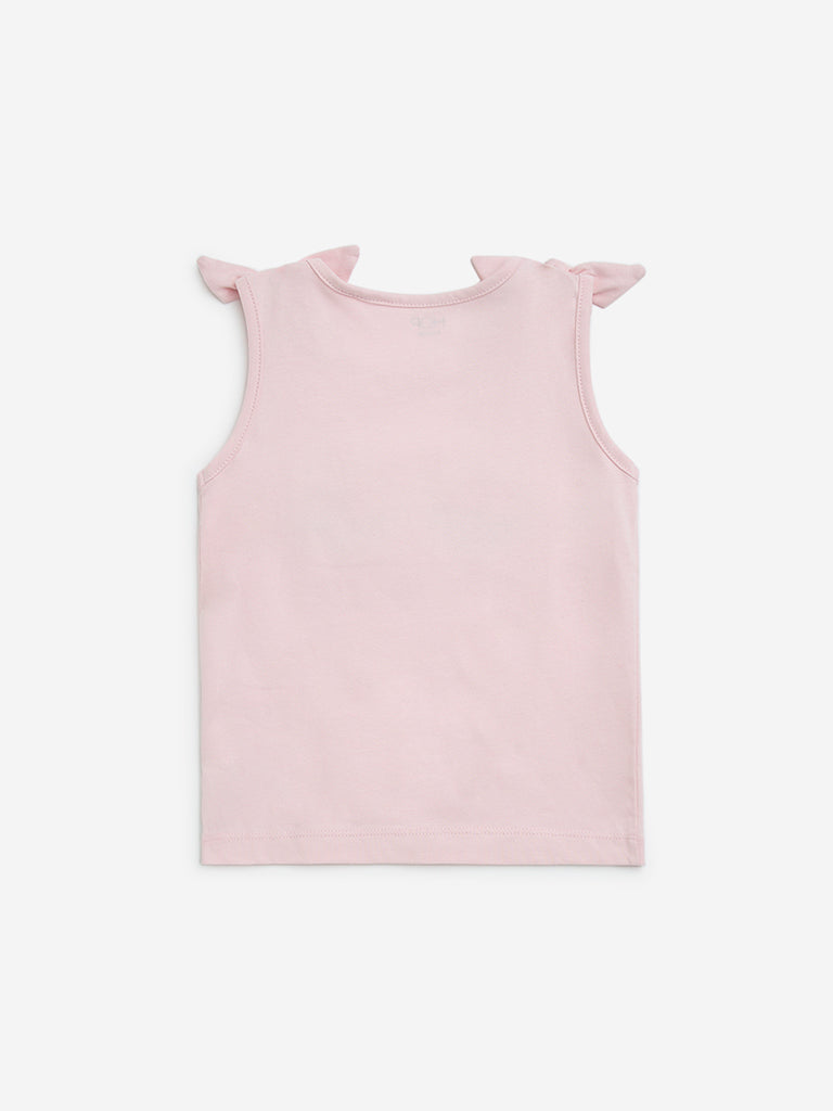 HOP Kids Pink Beach Printed Cotton Top - Image 3
