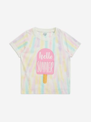HOP Kids Multicolour Tie-Dye Design Cotton T-Shirt