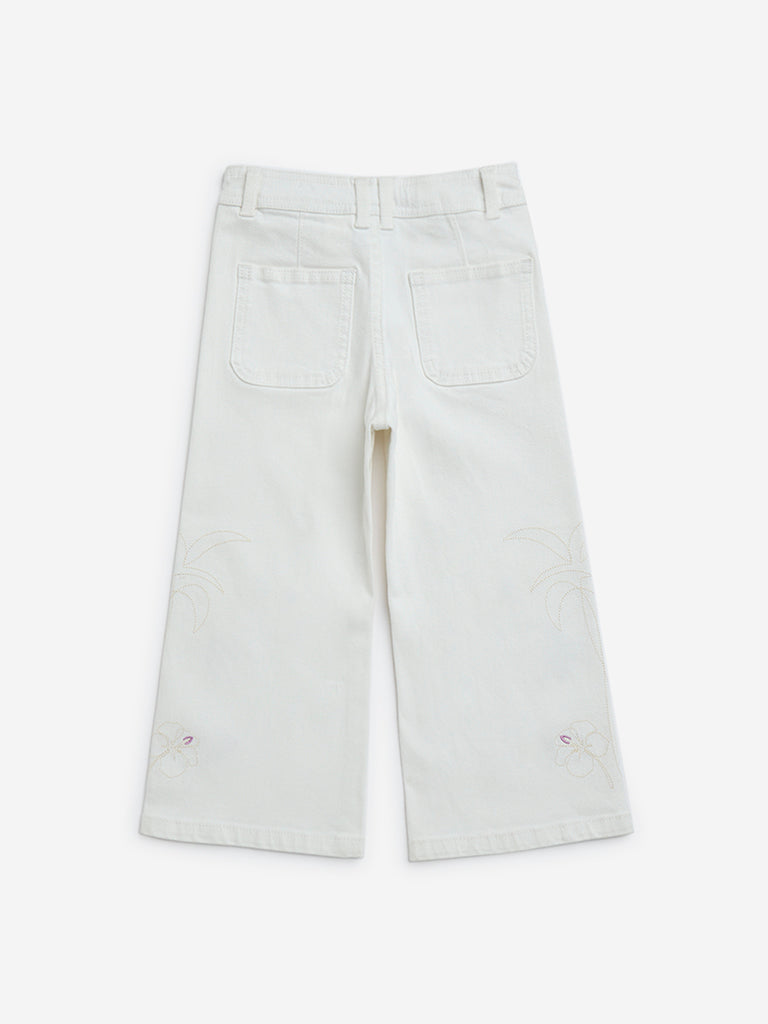 HOP Kids White Straight-Fit High-Rise Jeans - Image 3