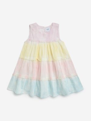HOP Kids Multicolour Tiered Cotton Dress