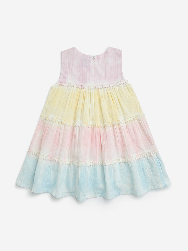 HOP Kids Multicolour Tiered Cotton Dress - Image 2