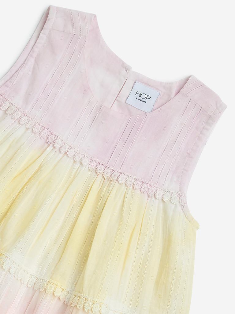 HOP Kids Multicolour Tiered Cotton Dress - Image 3