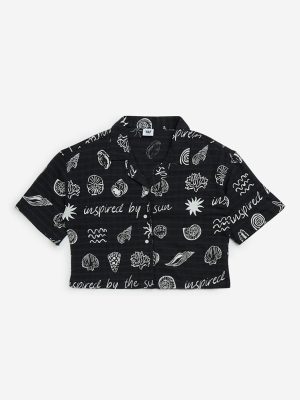 Y&F Kids Black Sea Printed Shirt