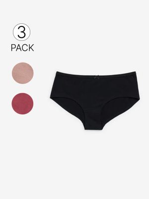 Wunderlove Multicolour Cotton-Blend Briefs - Pack of 3