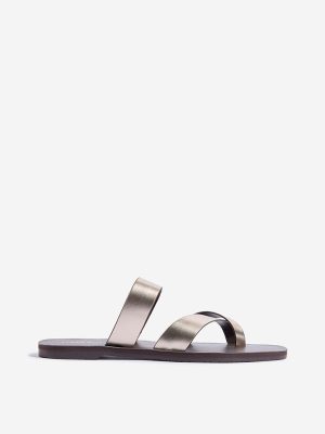LUNA BLU Dull Gold Multi-Strap Sandals