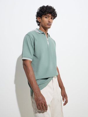 WES Casuals Sage Quarter Zip Polo T-Shirt
