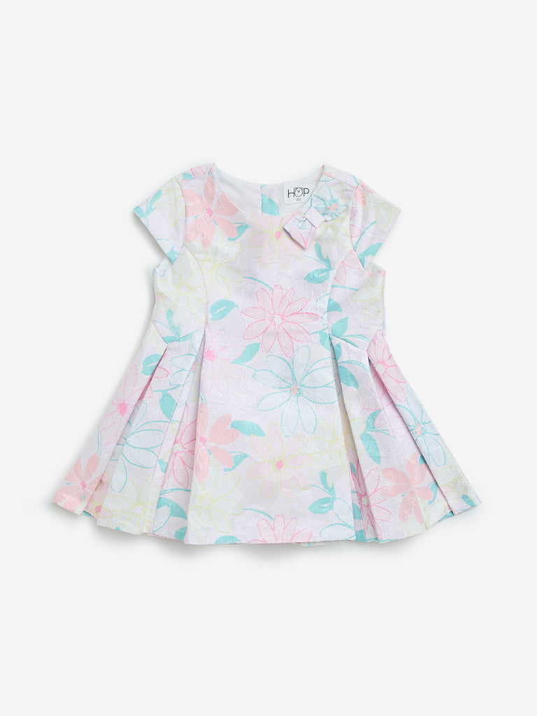 HOP Baby Multicolour Floral Design Fit-and-Flare Dress