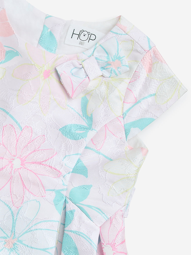 HOP Baby Multicolour Floral Design Fit-and-Flare Dress - Image 3