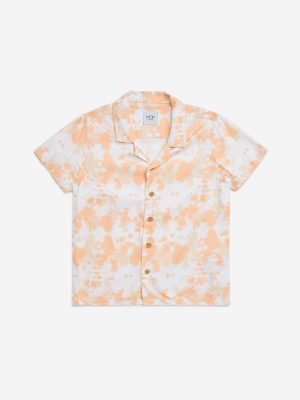HOP Kids Orange Abstract Printed Shirt